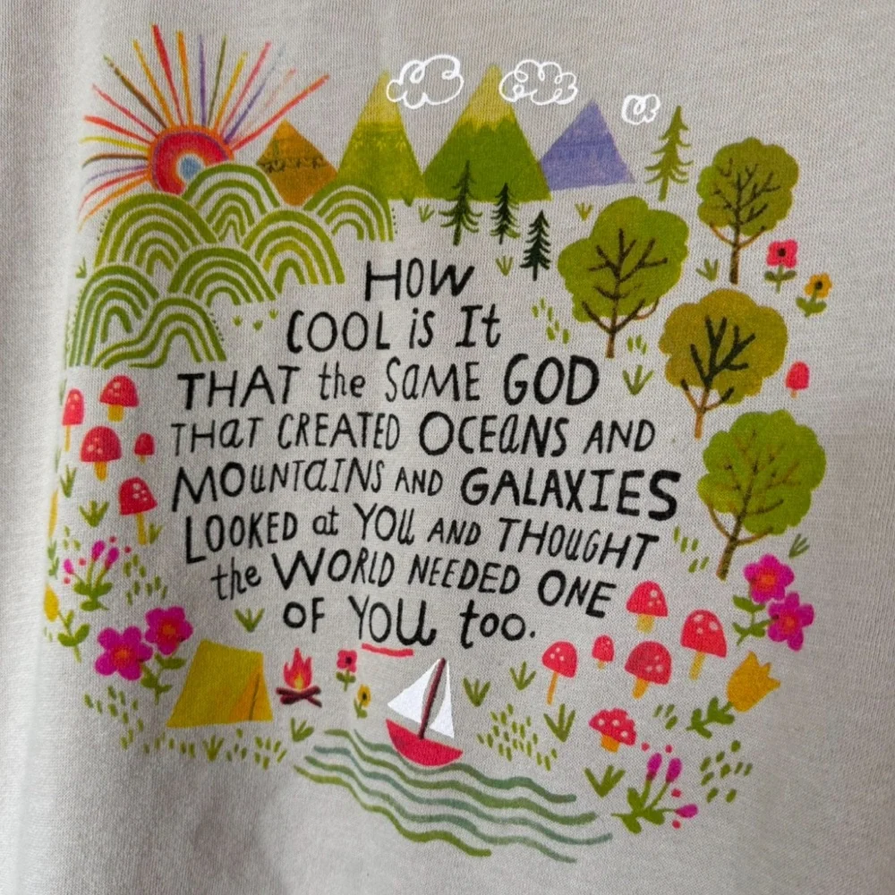 Natural Life Christian Graphic Sweatshirt Womens Small Boho Faith Cozy Pockets - Picture 2 of 6